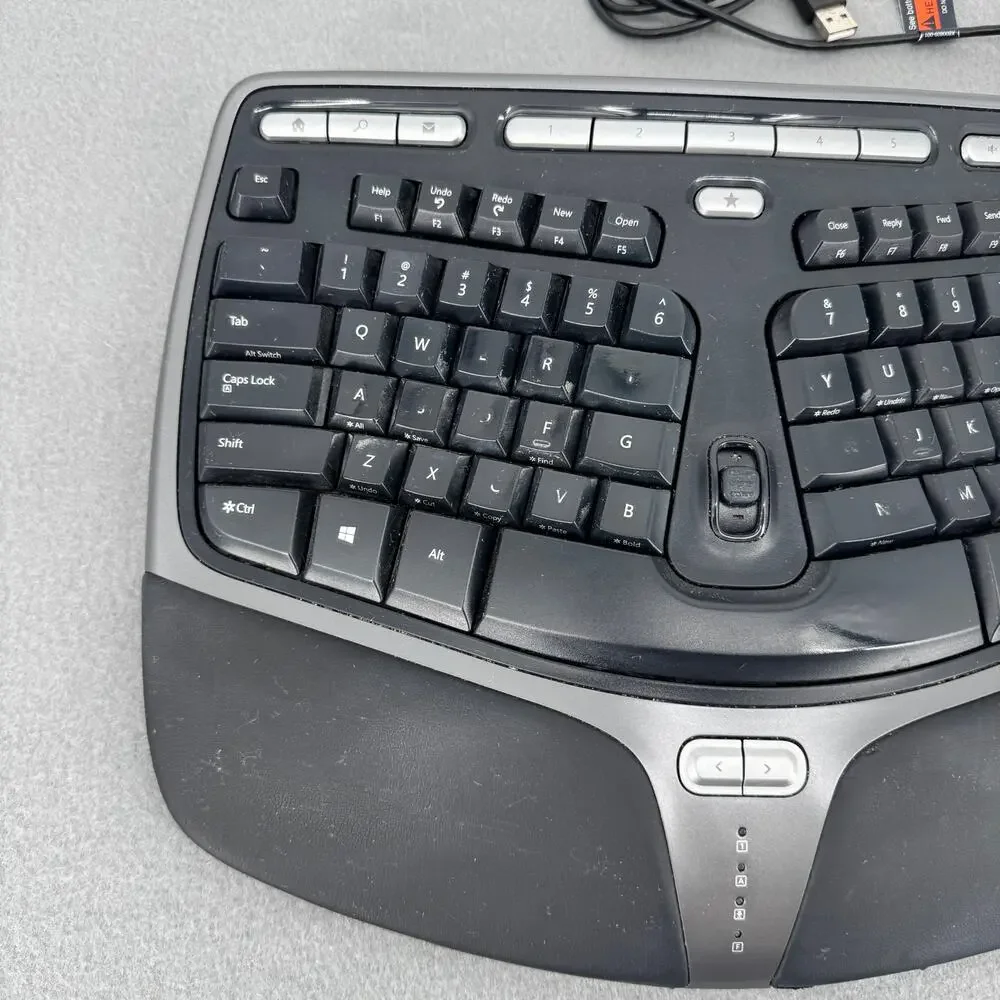 Microsoft Natural Ergonomic Keyboard 4000 v1.0 Model KU-0462 USB Tested